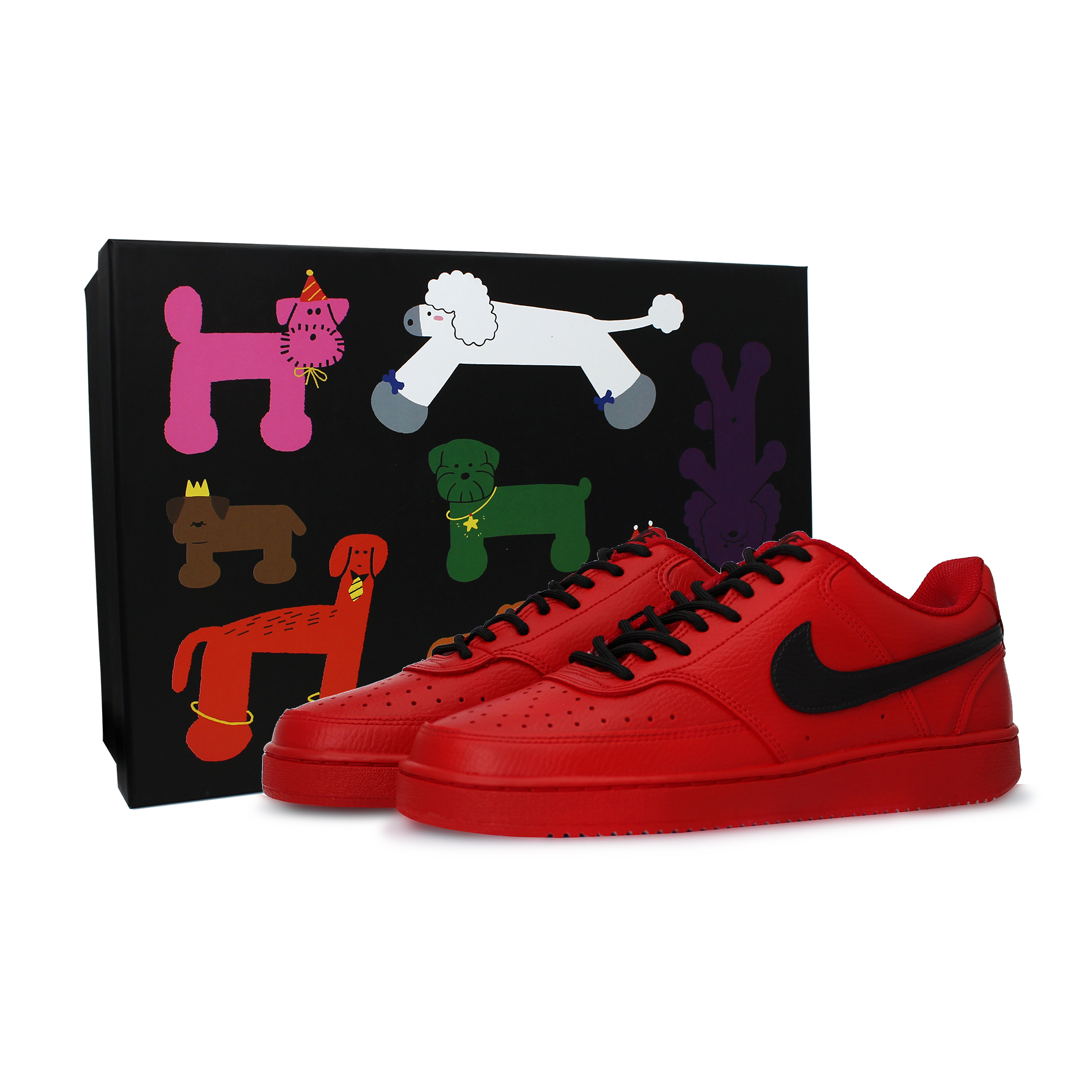 

Nike Кроссовки для скейтбординга Court Vision 1, мужские, низкие, красные, черные