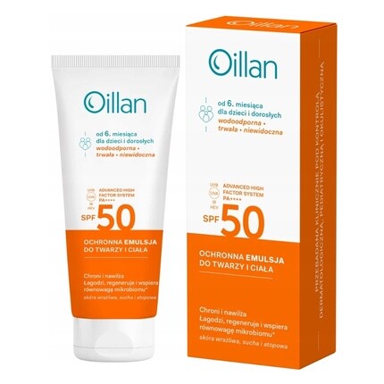

Защитная эмульсия для лица и тела SPF 50 - 100 мл для детей и взрослых Oillan