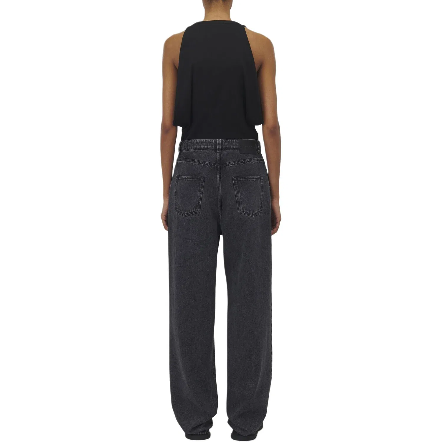 Топ с вырезом каре Cut And Sew Alexander McQueen, Black — фото 4