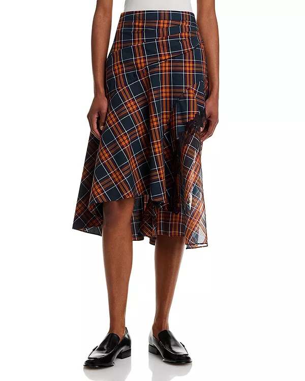 

Юбка-Миди из драпированной органзы 3.1 Phillip Lim, мультиколор