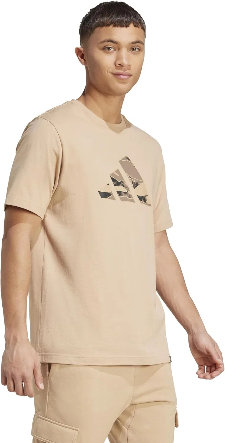 Футболка с камуфляжным принтом, adidas, цвет Warm Sandstone/Logo — фото 3