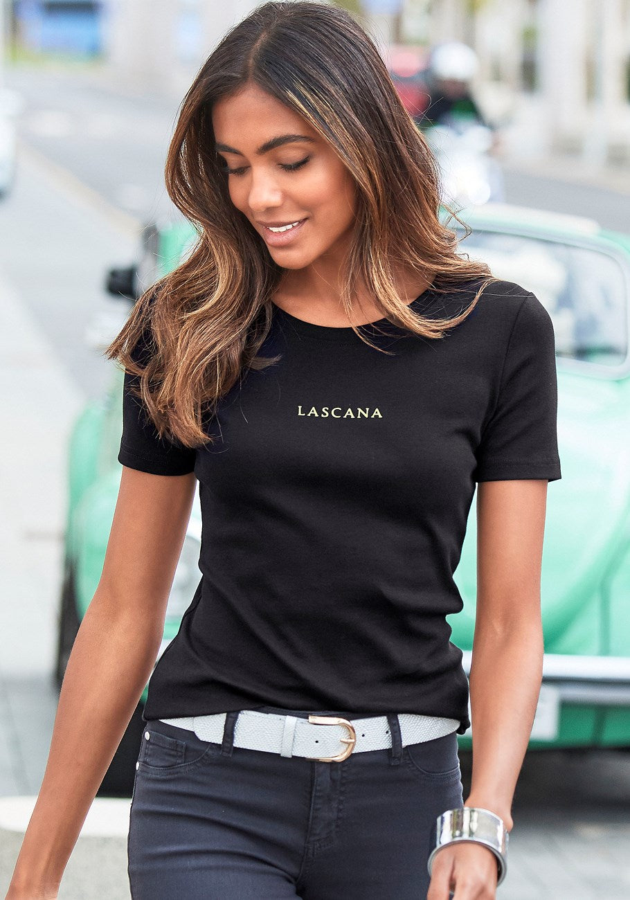 

LASCANA Женские топы с логотипом Lascana, комплект из 2 предметов, цвет wine & black