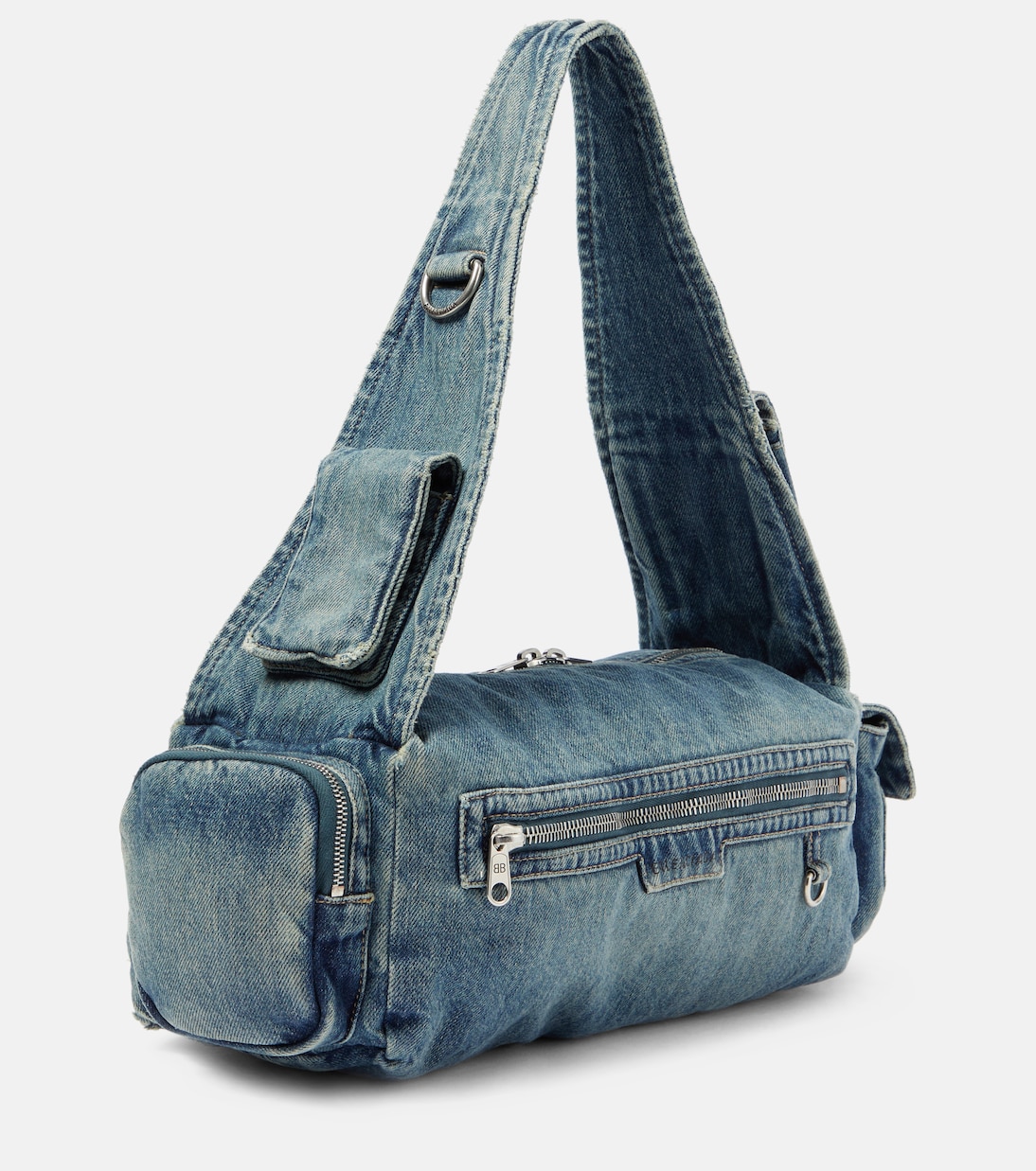 Суперстильный маленький джинсовый кроссбоди Balenciaga, Vintage Blue — фото 4