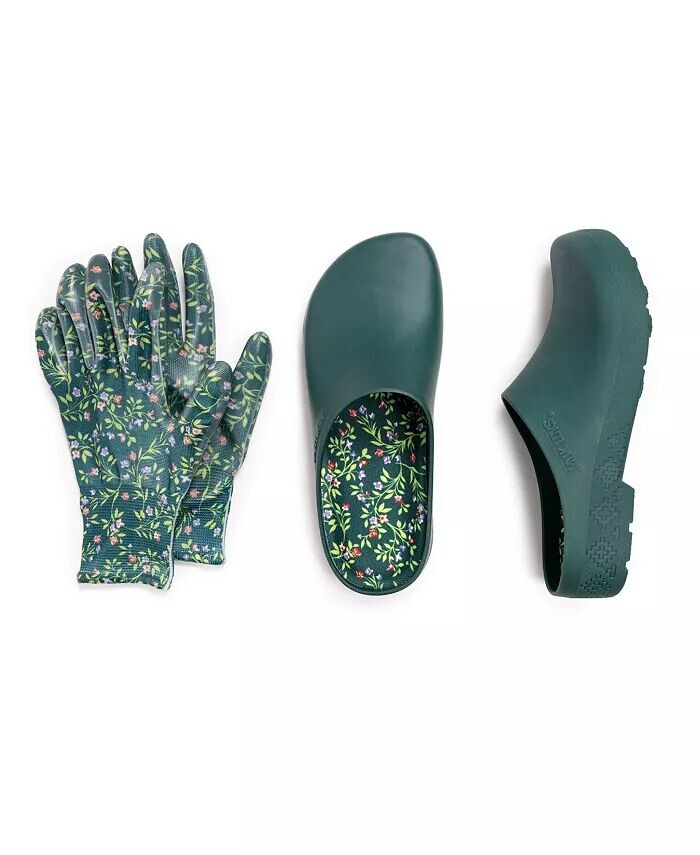 Женский садовый комплект из сабо и перчаток MUK LUKS, зеленый — фото 3