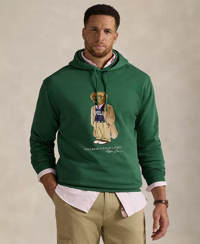 

Мужская утепленная толстовка с капюшоном Polo Bear больших размеров Polo Ralph Lauren, зеленый