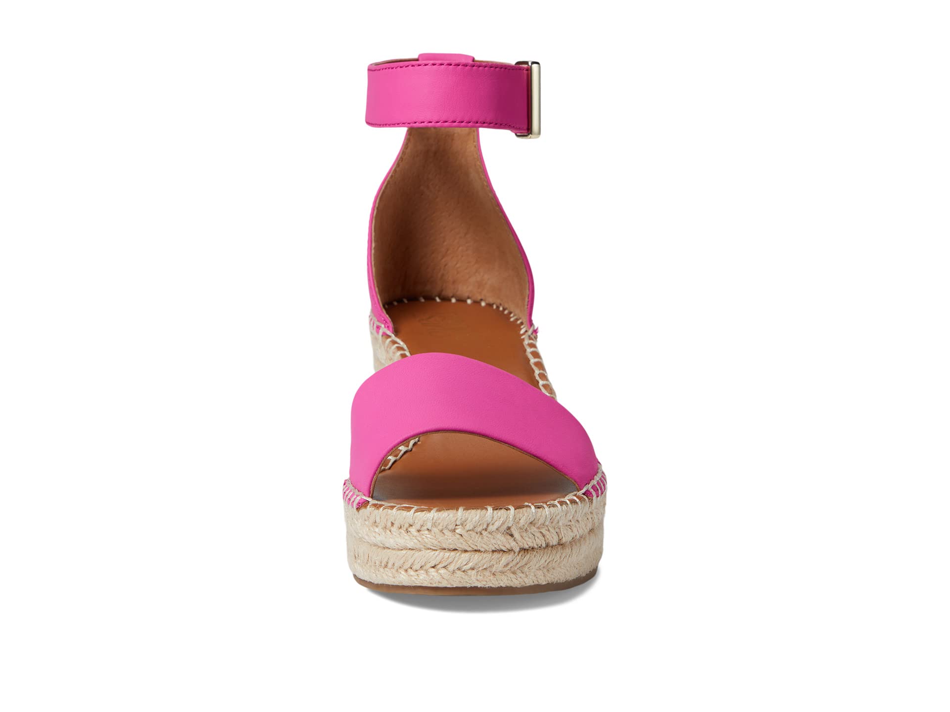 Туфли Franco Sarto Clemens Raffia Espadrille Wedge Heel Sandals, цвет Pink Leather — фото 2