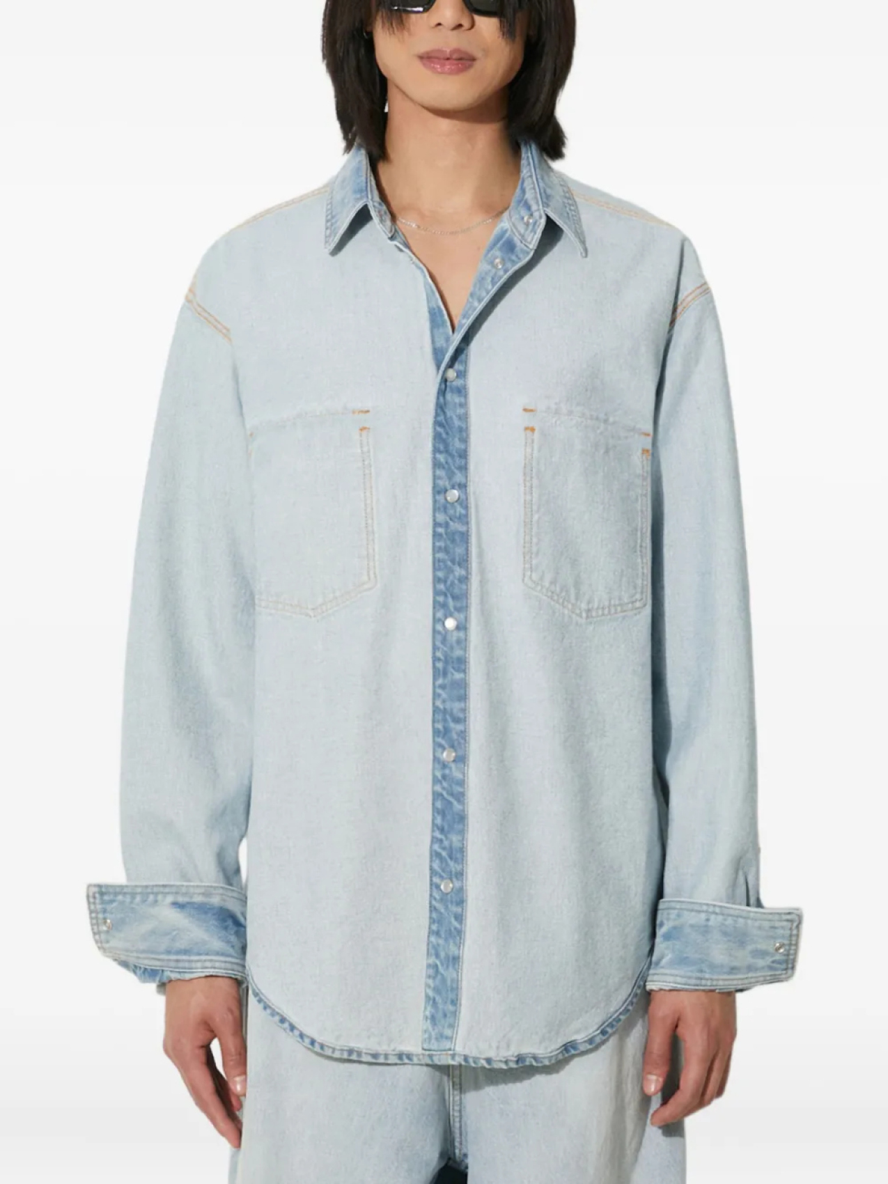

Рубашка джинсовая наизнанку VETEMENTS, синий