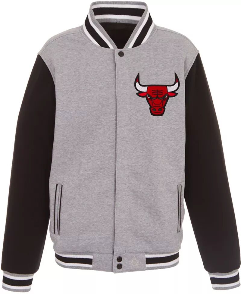 

Мужская серая двусторонняя флисовая куртка Jh Design Chicago Bulls