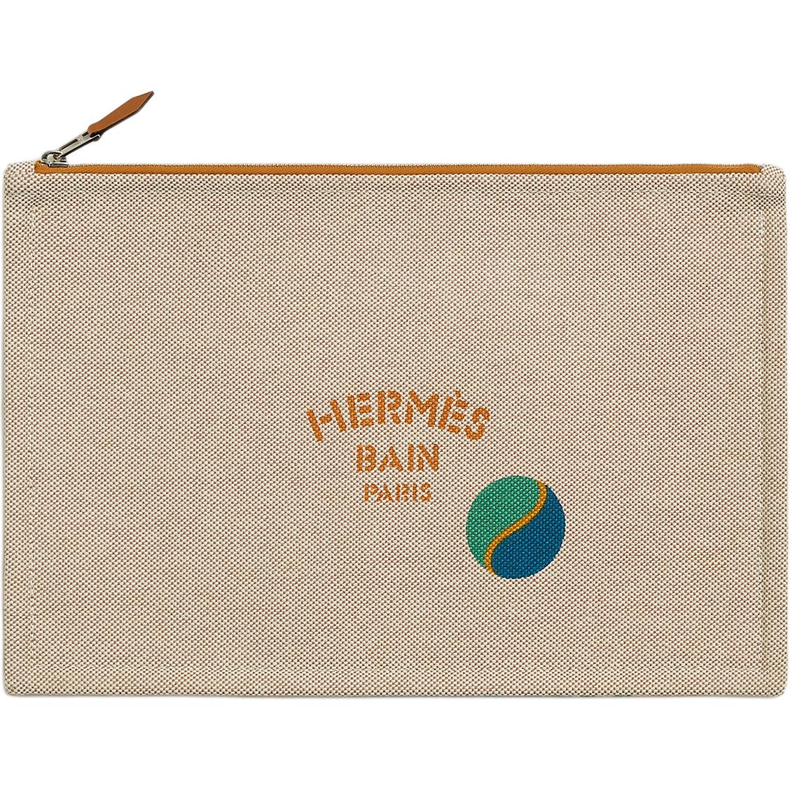 

HERMES Хлопковая сумка-клатч унисекс верблюжьего цвета, Camel