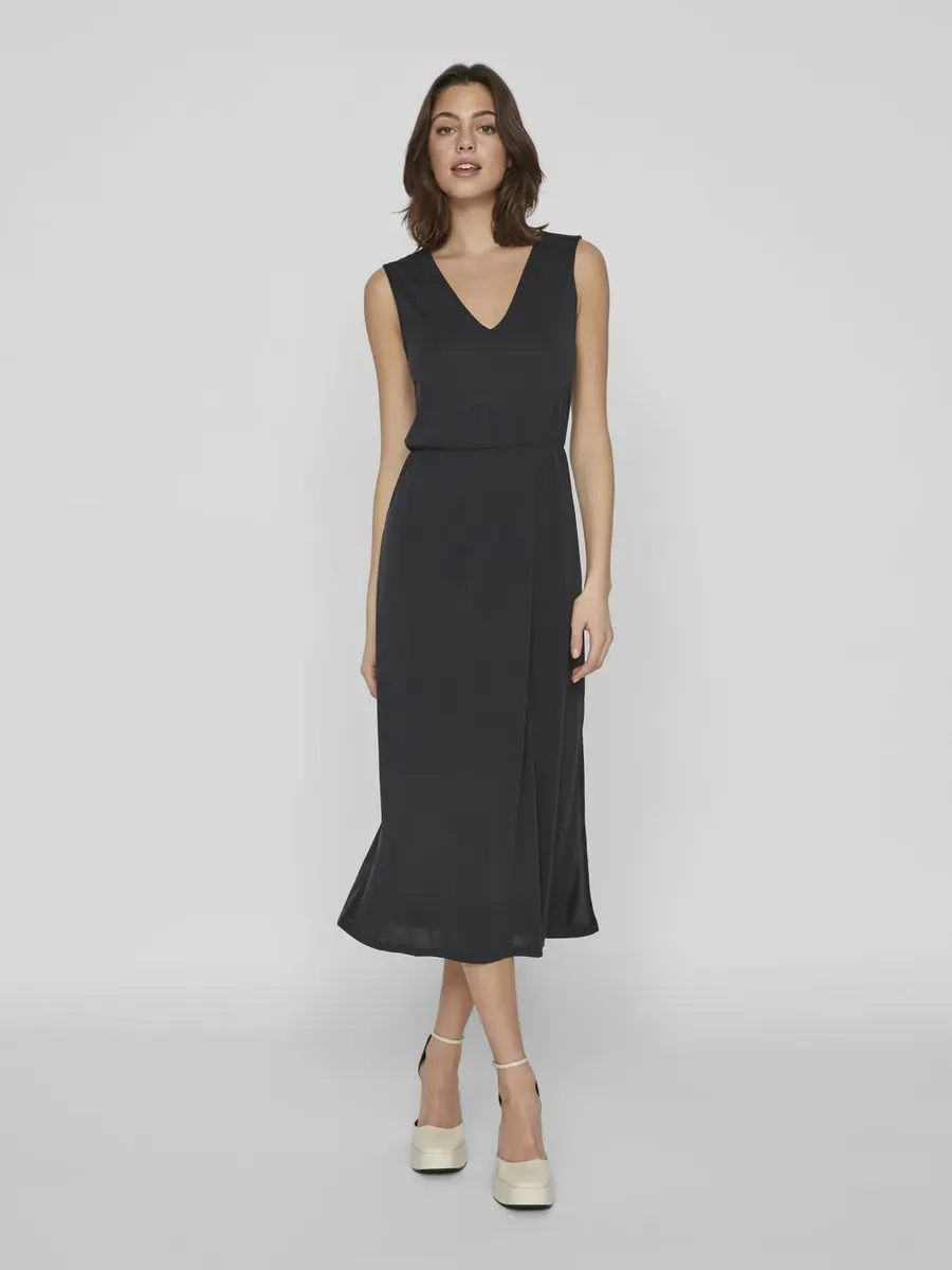 

Платье макси Vila "VIMODALA V-NECK S/L MIDI DRESS - NOOS", черный