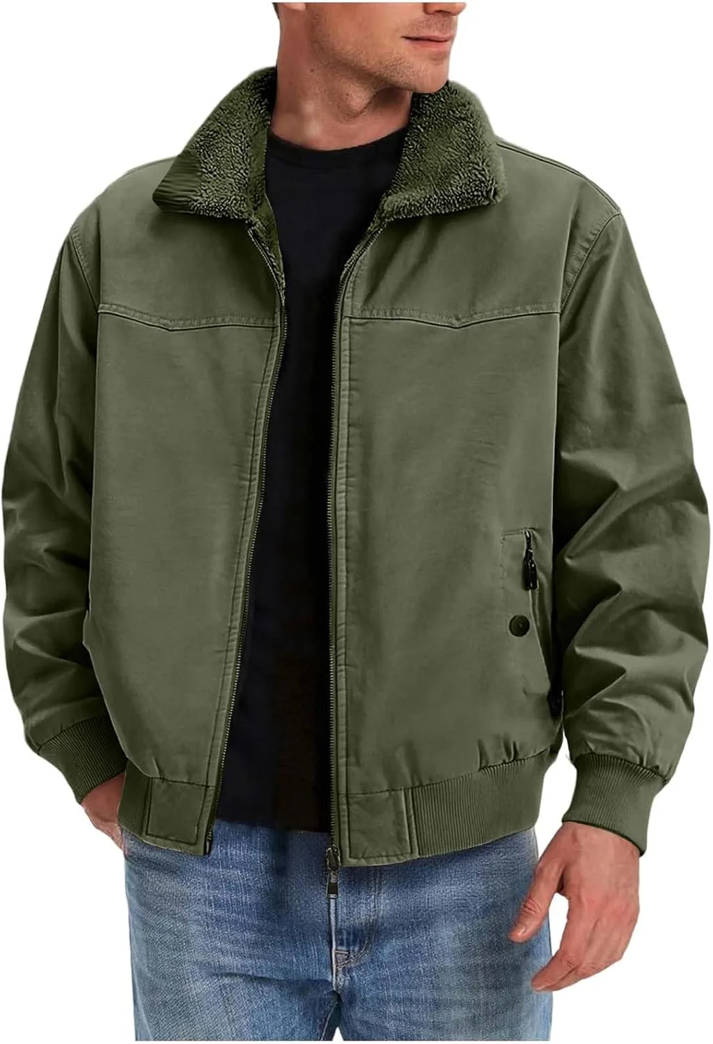 

Мужская толстовка Plus Size Full-Zip Y2k с карманом Cheyubny