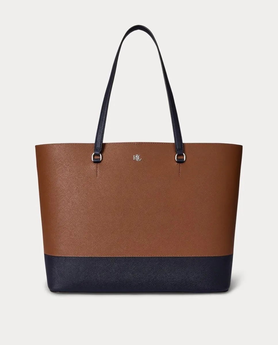 

Большая кожаная сумка-тоут Karly Lauren Ralph Lauren, песочный