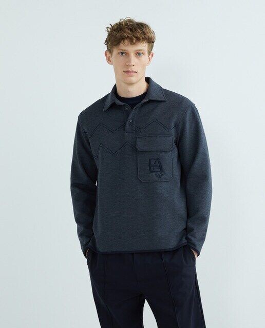 

Мужская толстовка с джинсовым эффектом Emporio Armani, синий