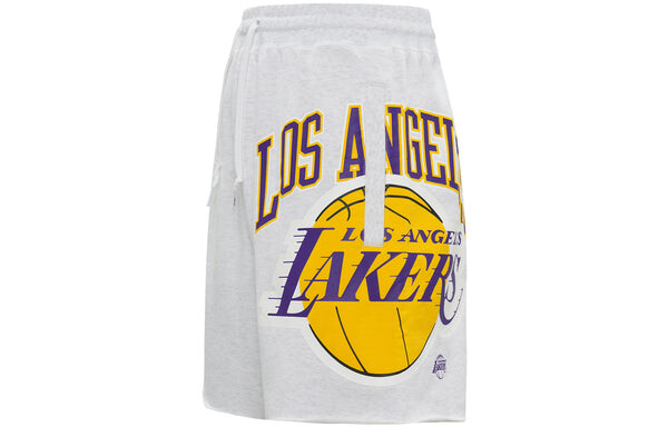 Шорты los angeles lakers баскетбольные спортивные повседневные дышащие шорты Nike, серый — фото 2