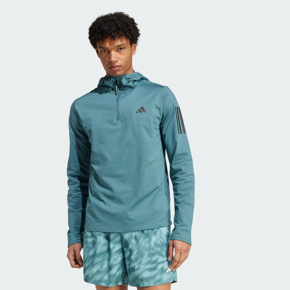 

Толстовка Adidas Own The Run Winterized Hooded Half-Zip, цвет Preloved Teal