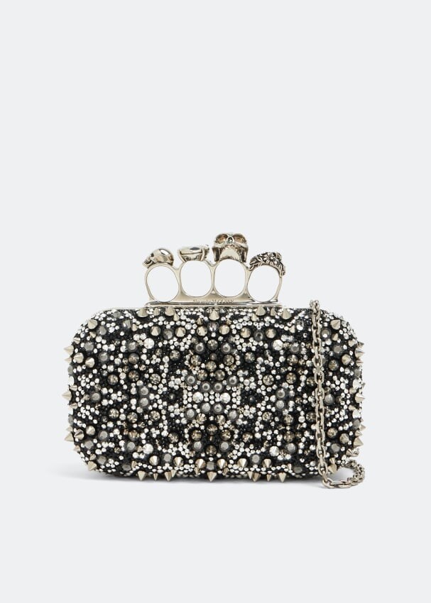 

Клатч Alexander Mcqueen Skull Four Ring, черный