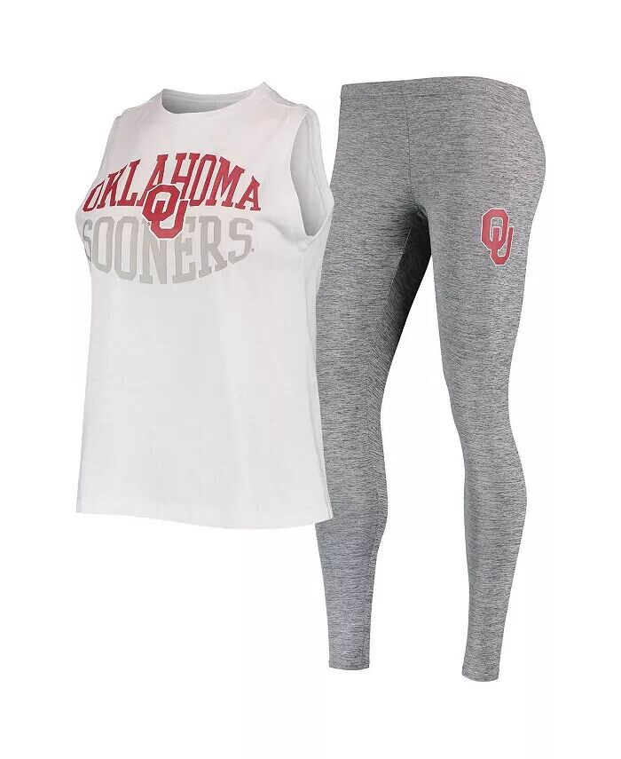 

Женский комплект для сна Oklahoma Sooners, топ и леггинсы, угольный, белый Concepts Sport