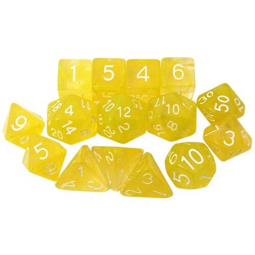 

Аксессуары Role 4 Initiative R4I Dice: Diffusion - Ochre Jelly w/ White (15)