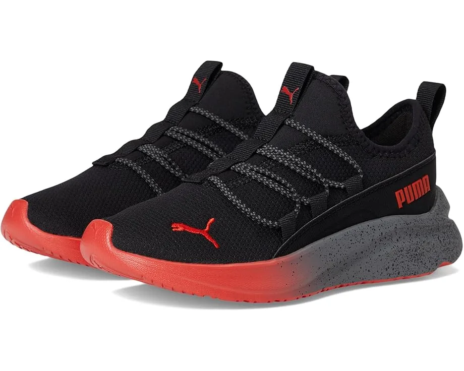 Кроссовки PUMA Kids Softride One4All Slip-On Shoes (Little Kid), Puma Black/For All Time RedSee Less