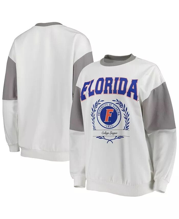 

Женский серый свитшот-пуловер Florida Gators It's A Vibe Dolman Gameday Couture