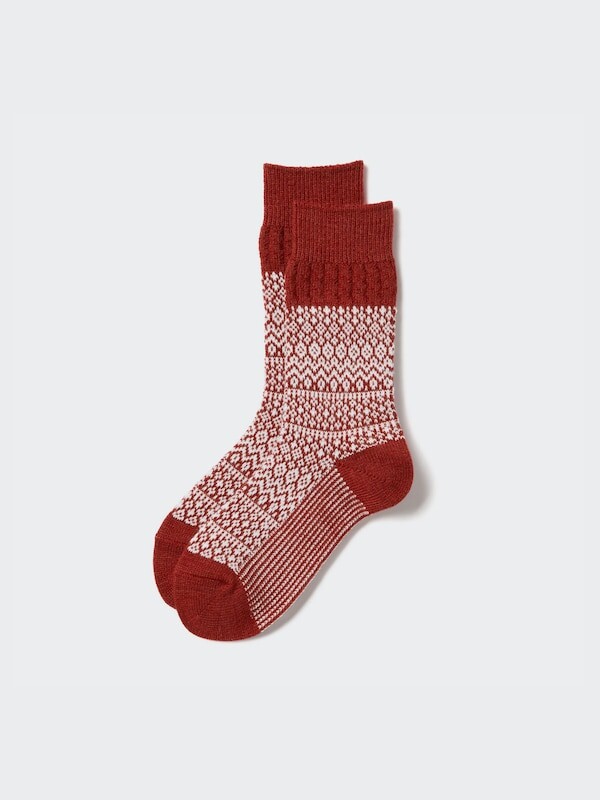 

Носки heattech фэр-айл Uniqlo, красный