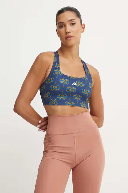 Спортивный бюстгальтер со средним уровнем поддержки FARM Rio Adidas Performance, синий — фото 4