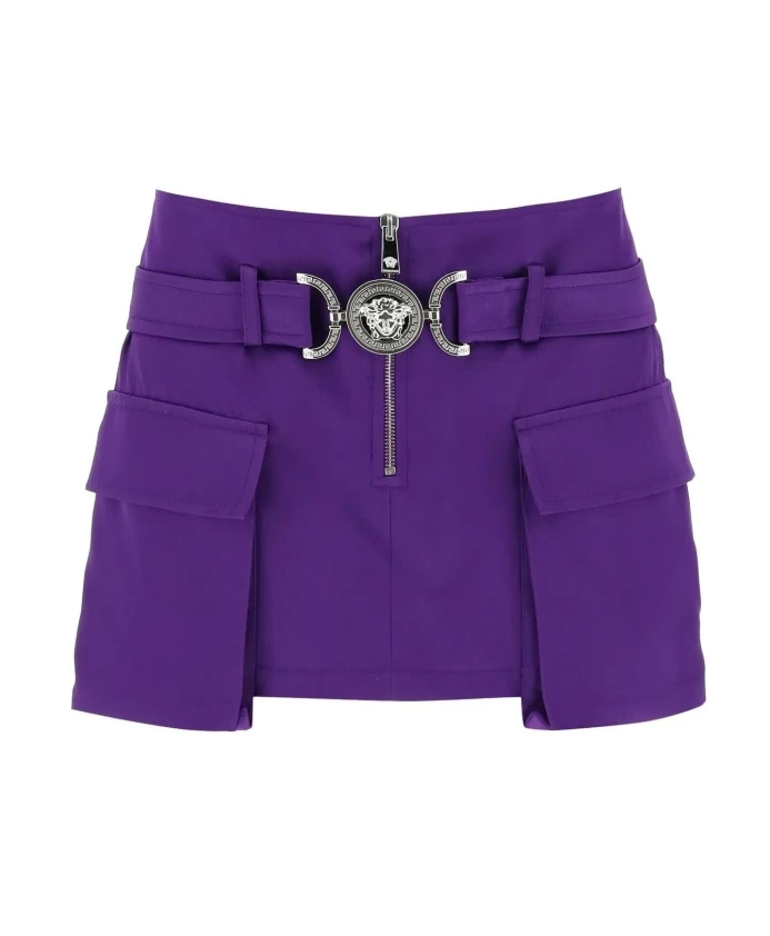 

Атласная юбка с карманами карго Versace, фиолетовый