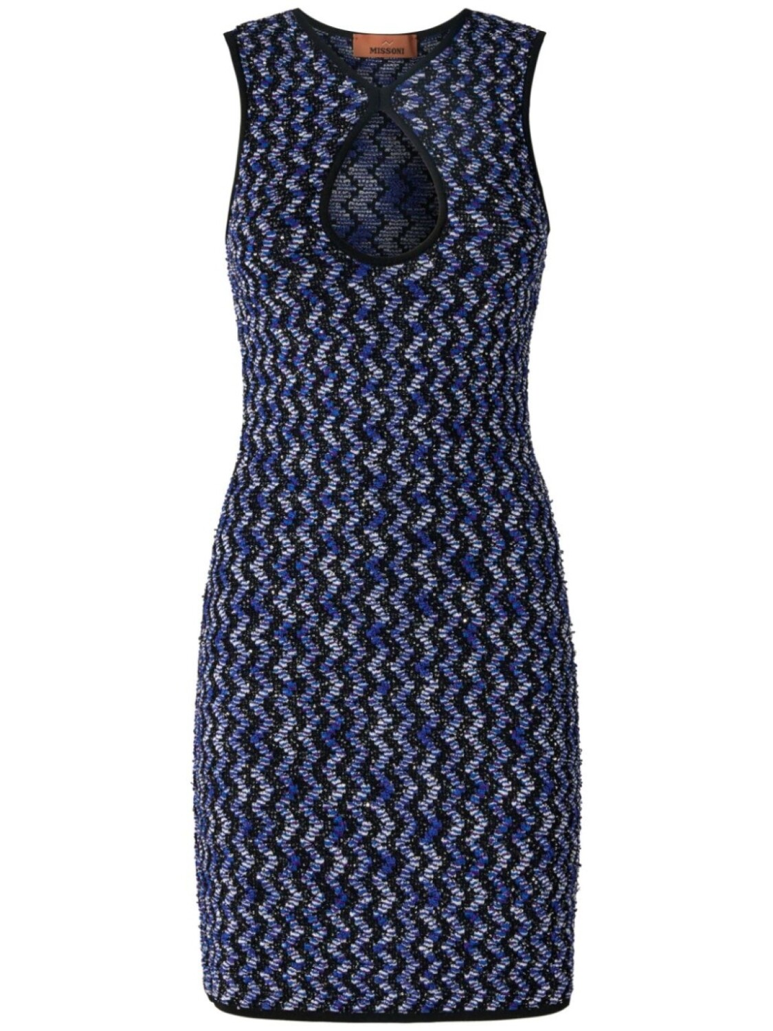 

Missoni платье мини с узором зигзаг и пайетками, черный