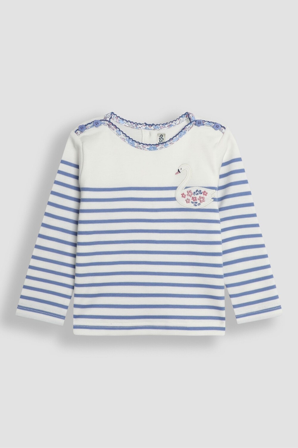 

Хлопковый топ бретон с длинными рукавами и карманами Jojo Maman Bébé, синий