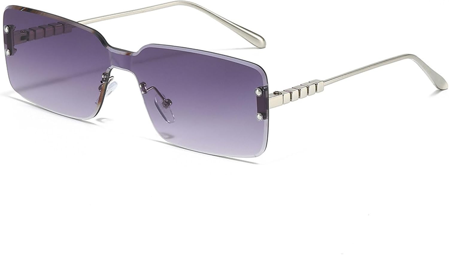 

Квадратные солнцезащитные очки без оправы. Простой квадратный дизайн. Защита от УФ-излучения UV400. Подходят для сочетания с одеждой, отдыха и путешествий Zxarunas us, Silver+double Gray