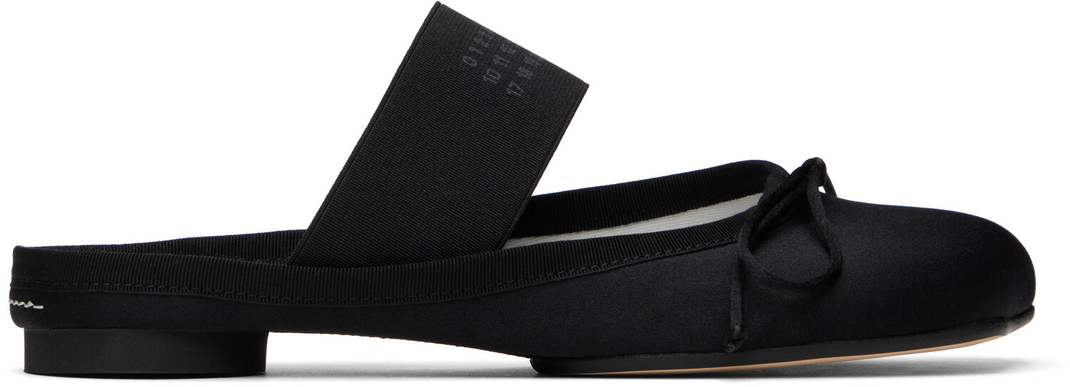 Атласные балетки с анатомическим логотипом MM6 Maison Margiela