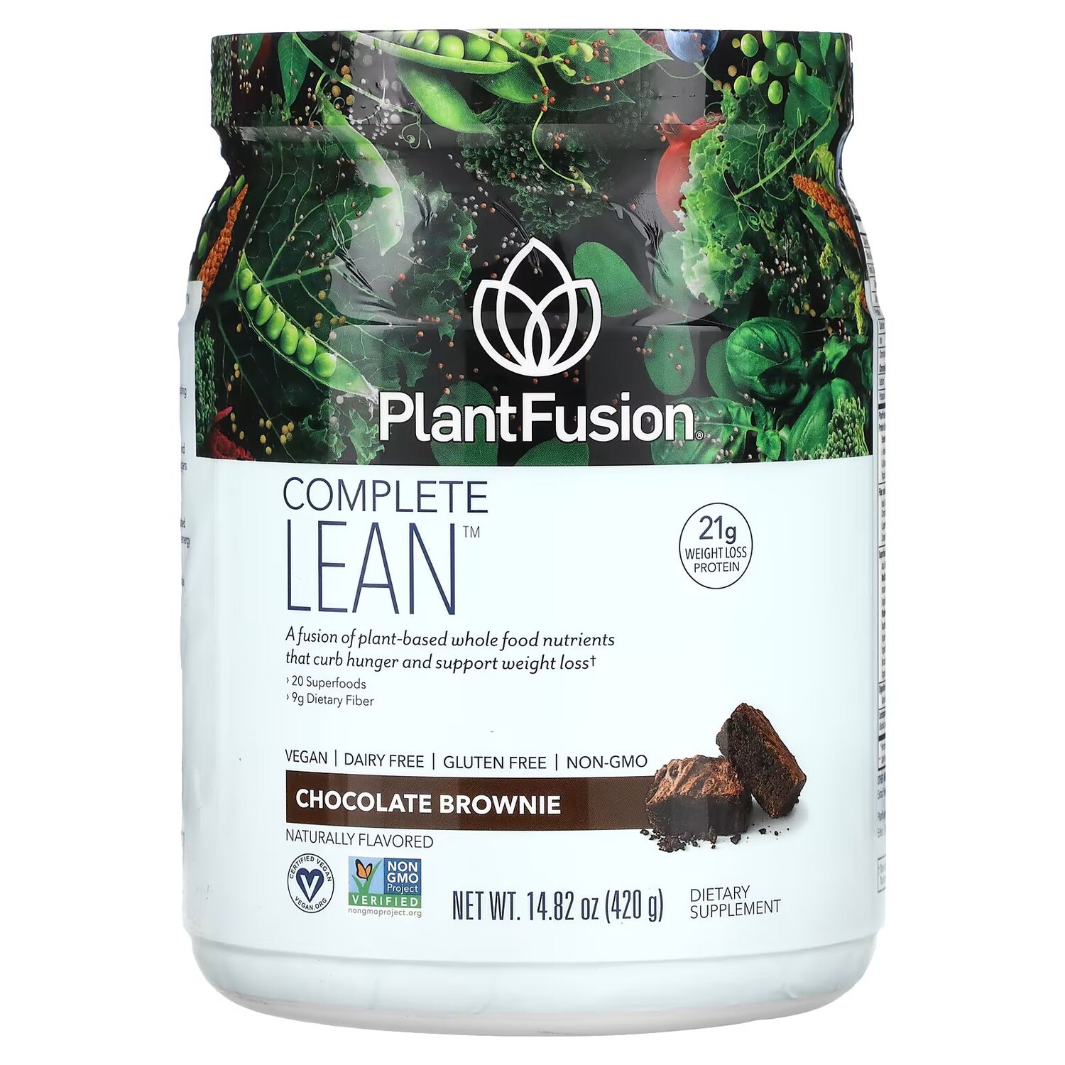 

Complete Lean, шоколадный брауни, 14,82 унции (420 г) Plantfusion
