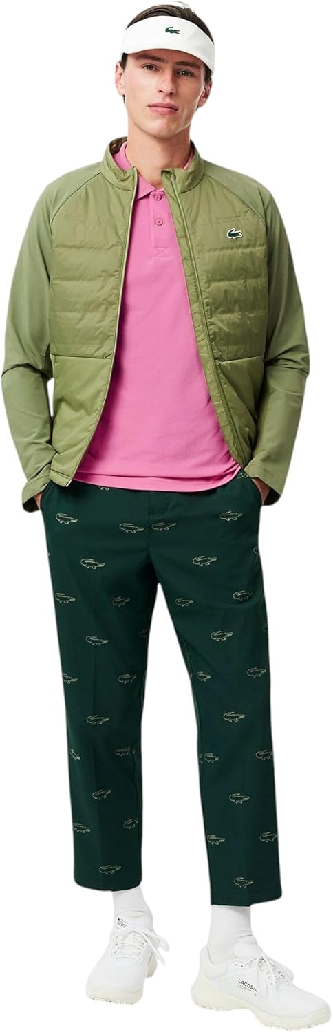 Мужская поло для гольфа Lacoste Sport Classic Fit с защитой от ультрафиолета, Reseda Pink/Reseda Pink — фото 4