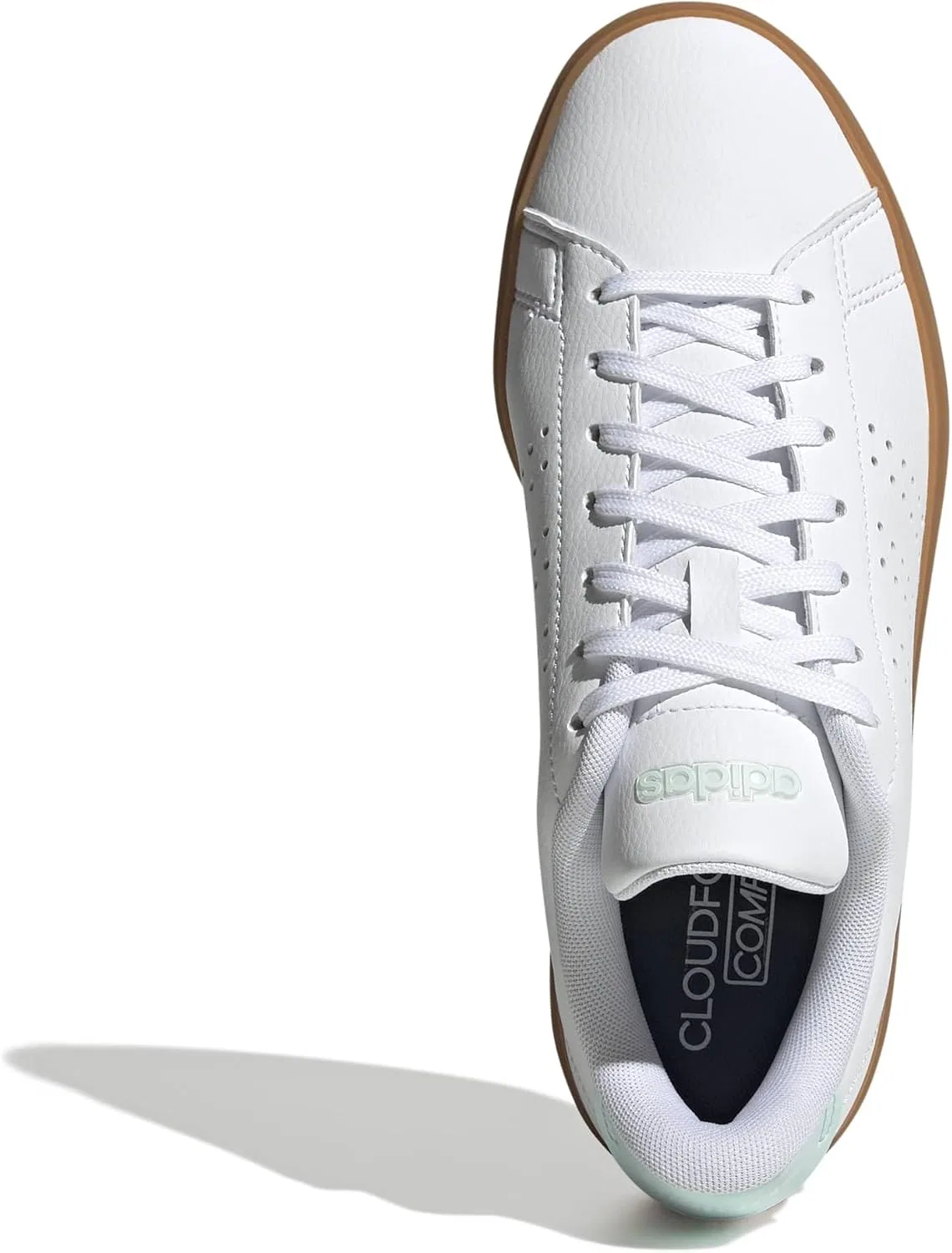 Кроссовки теннисные adidas, белые/White/Halo Mint — фото 2