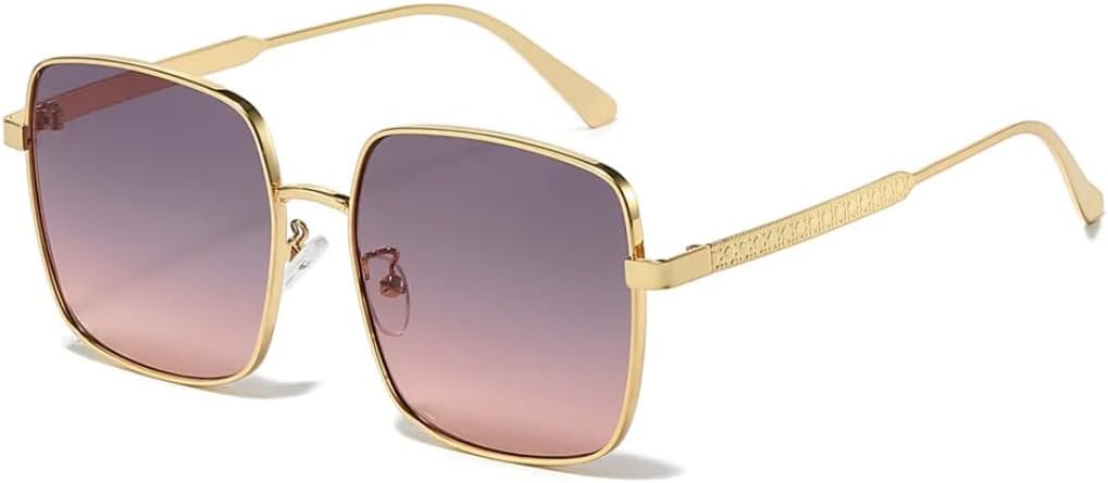 

Солнцезащитные очки с защитой от УФ-излучения UV400 | Тонкая оправа с градиентным переходом цвета | Линзы конфетных оттенков для женщин и мужчин, для занятий спортом на открытом воздухе и вождения DSVIGF, Golden Gray Pink