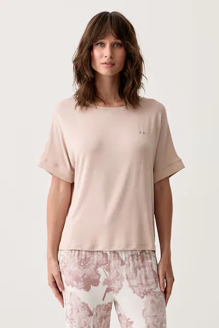 Пижама двусторонняя с цветочным узором ESSENCE_Short Set LP BOSS , бежевый — фото 2