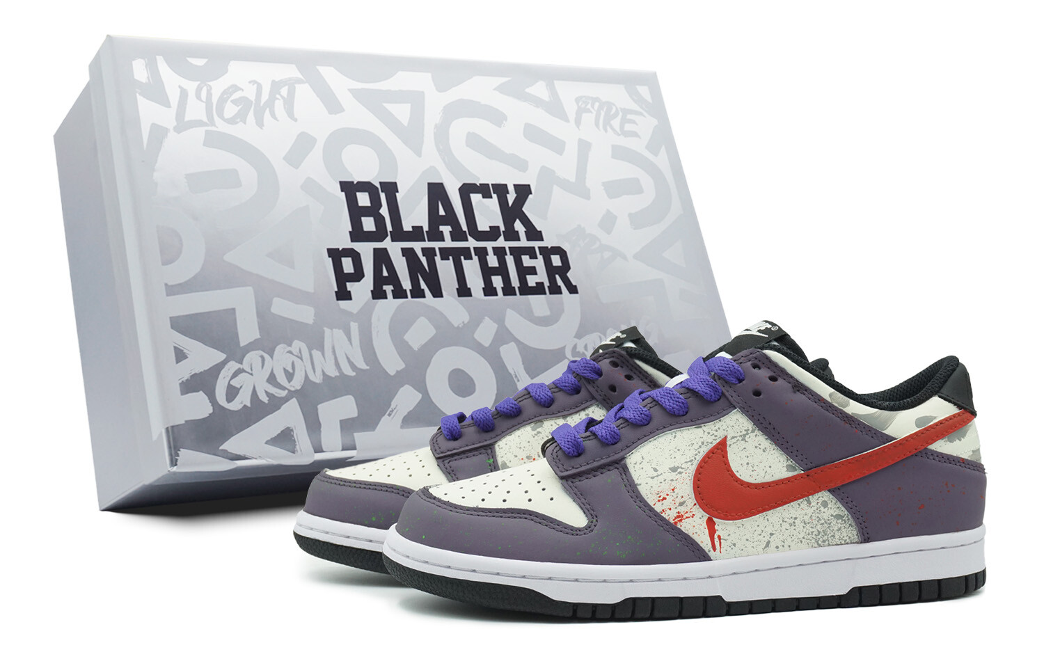 

Кроссовки Nike Dunk Skateboarding Shoes Men Low-top Purple/white, фиолетовый