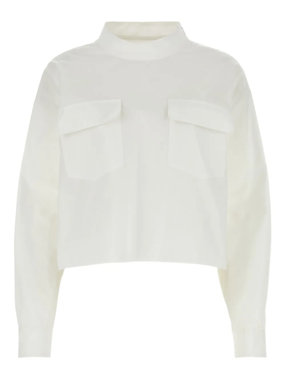 

Блузка с высоким воротом и карманами Givenchy, белый