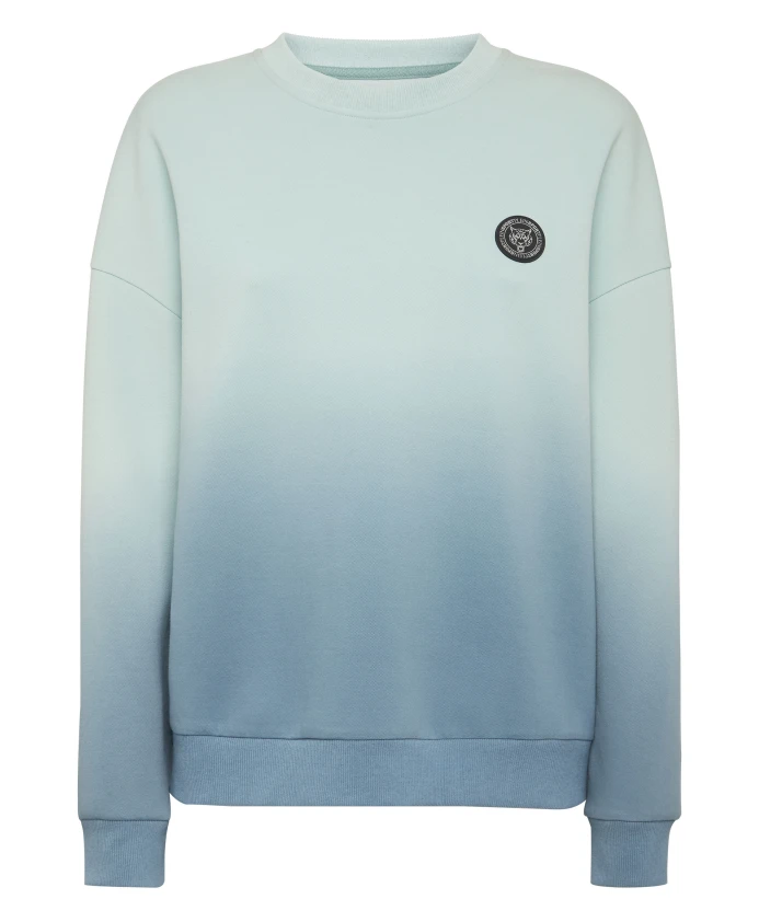 

Толстовка с капюшоном большого размера, деградация Plein Sport, синий