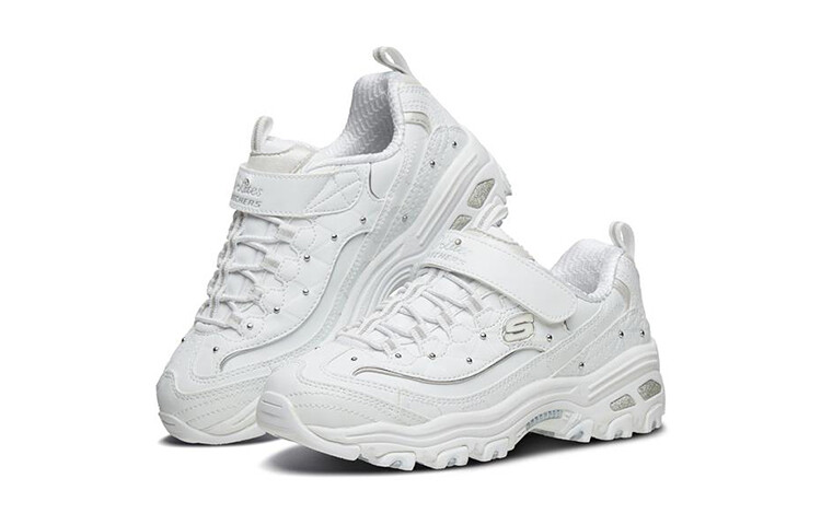 Кроссовки детские серии D"LITES GS Low-top белые/серебристые Skechers — фото 3