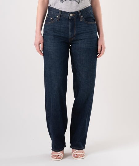 Широкие джинсы в стиле "папа" темно-синего цвета Levi's, Dark Indigo - Flat Finish