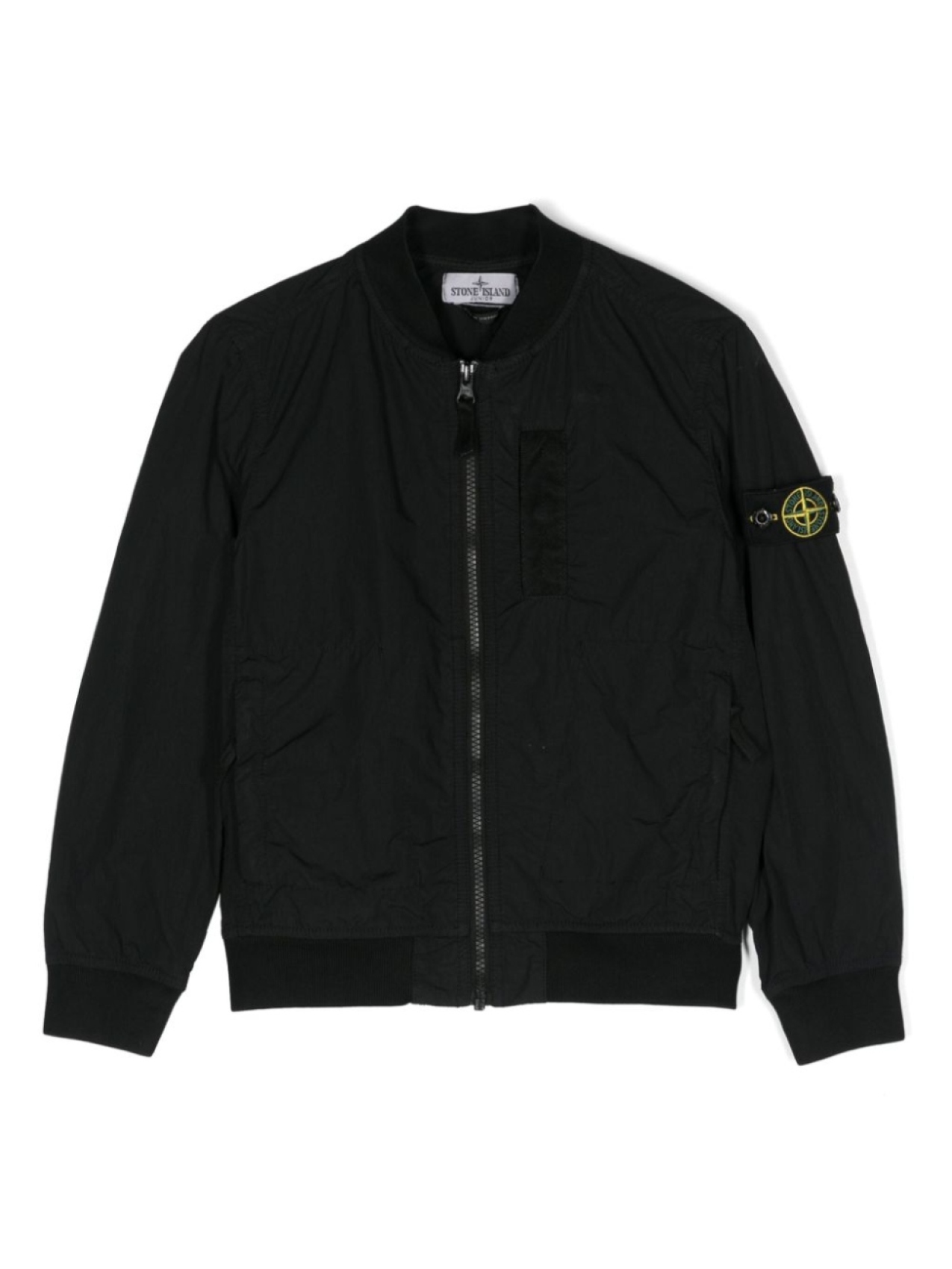 

Stone Island Junior легкий бомбер с нашивкой Compass, черный