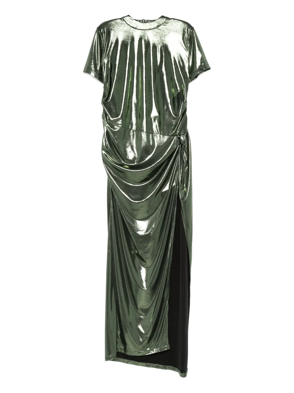 

Драпированное платье с металлическим эффектом MIAU by Clara Rotescu, зеленый