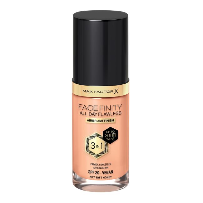 

Facefinity 3 в 1 тональный крем spf20 Max Factor, цвет 77 soft honey, 30 мл