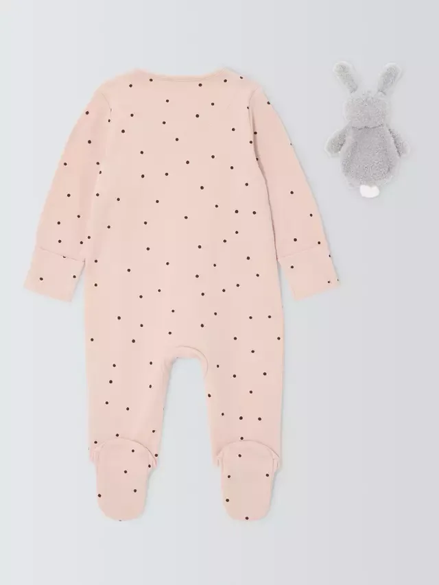 Комплект из мягкой игрушки-зайчика и пижамы, розовый John Lewis — фото 2