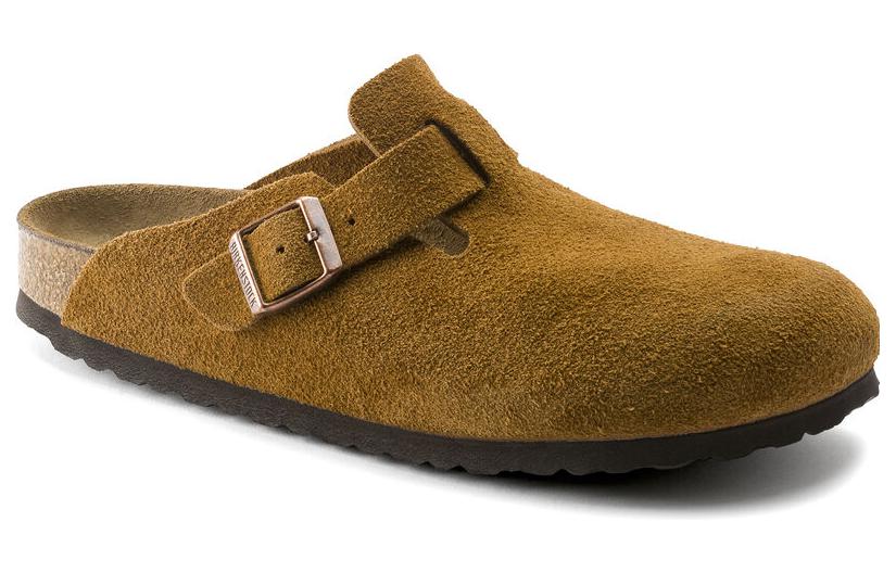 Тапочки Birkenstock Boston Soft Footbed Suede Leather Narrow Fit 'Mink' 1009543, коричневый — фото 2