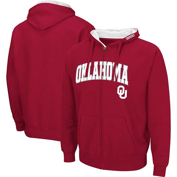 

Мужская толстовка с капюшоном на молнии crimson oklahoma sooners с арочным и командным логотипом 30 Colosseum