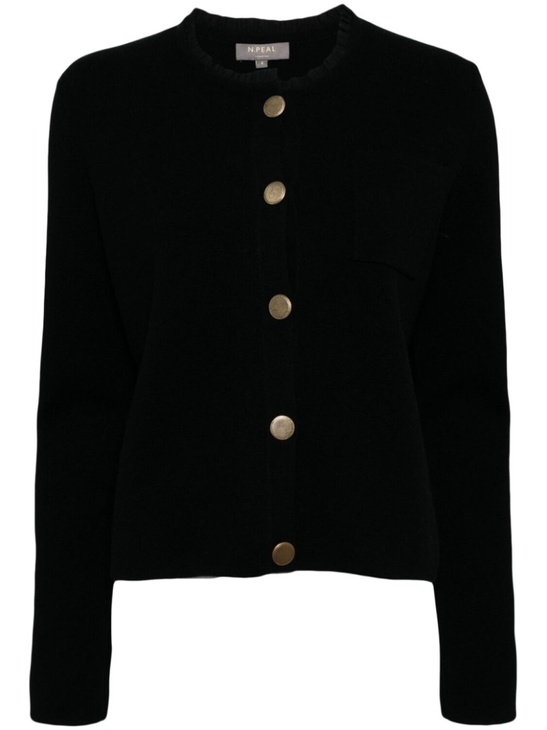 

N.Peal кашемировый кардиган с круглым вырезом, черный