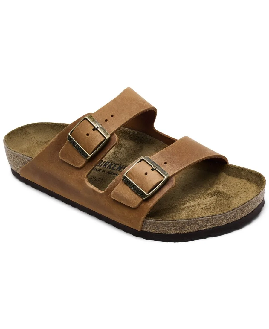 Мужские кожаные сандалии Arizona с двумя ремешками от Finish Line Birkenstock, cognac коричневый