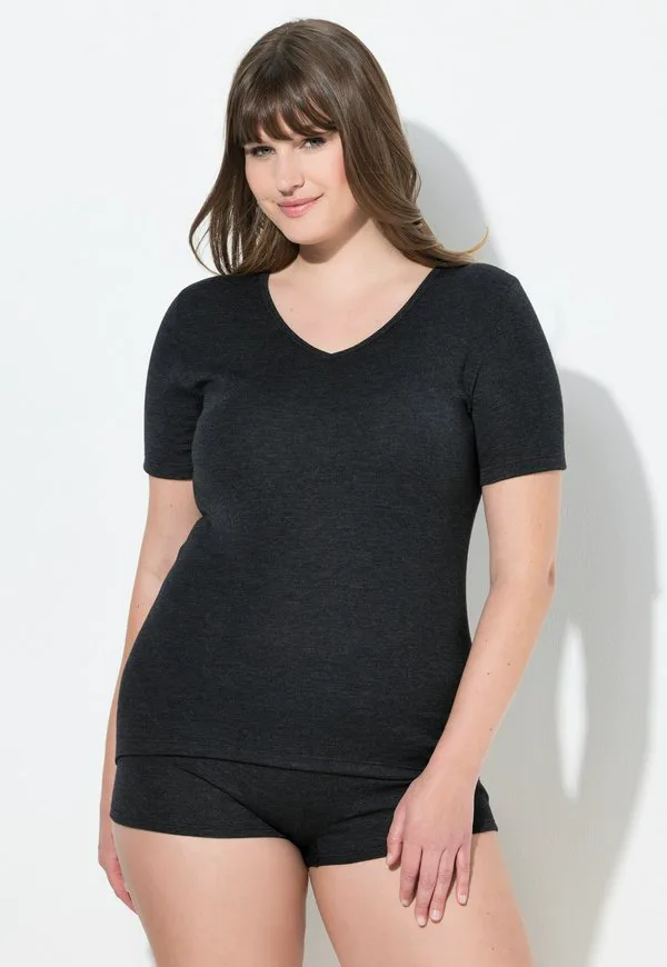 

Термофутболка с коротким рукавом Ulla Popken, Black, Черный, Термофутболка с коротким рукавом Ulla Popken, Black